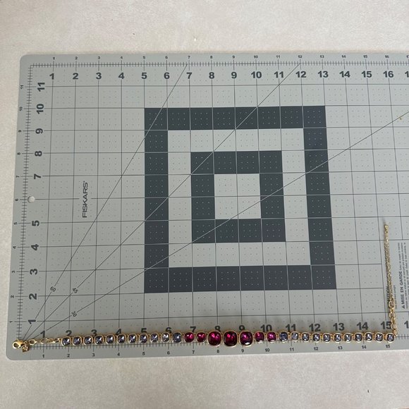 CN PJM signed yellow gold plated pink purple jewels gemstones statement necklace - Picture 7 of 7